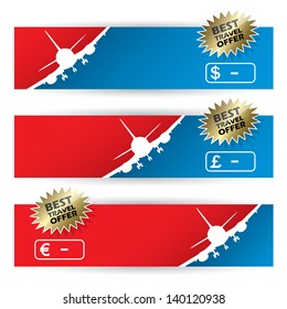 Air travel banners - vector illustration