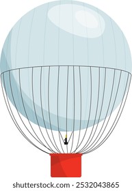 Air travel cartoon icon. Romantic hot balloon flight