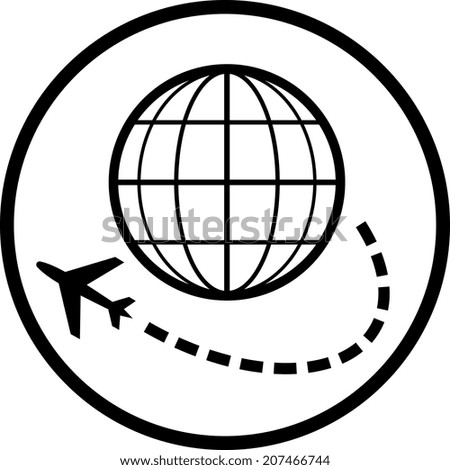 Air travel destination vector icon
