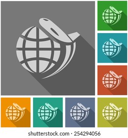 Air travel flat icon