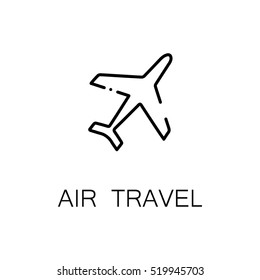 Air travel flat icon. Single high quality outline symbol of travel for web design or mobile app. Thin line signs of plane for design logo, visit card, etc. Outline pictogram of plane