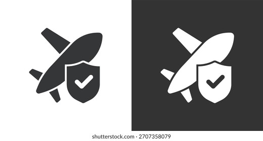 Air Travel Insurance icon. Solid glyph series icon