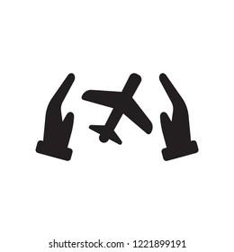 Air travel insurance icon. Trendy Air travel insurance logo concept on white background from Insurance collection. Suitable for use on web apps, mobile apps and print media.