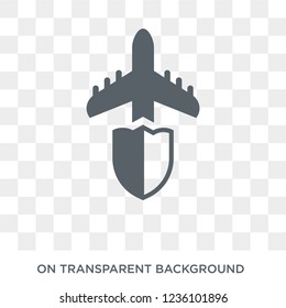 Air travel insurance icon. Trendy flat vector Air travel insurance icon on transparent background from Insurance collection. 
