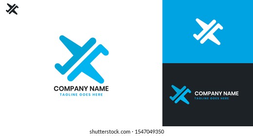 Air Travel logo - All elements on this template are editable with vector software, suitable for Airplane or Travel  Business / Agencies.