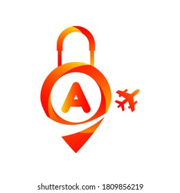 una plantilla de diseño de logotipo de viaje aéreo.Ilustración vectorial.Plano de vuelo. Ilustración vectorial.un logotipo de viaje por carta.