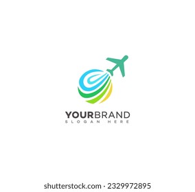 plantilla vectorial de diseño de logotipo de viajes aéreos
