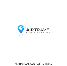 air travel logo design vector template