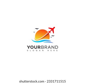 plantilla vectorial de diseño de logotipo de viajes aéreos