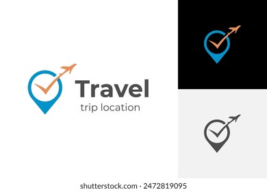 Air travel logo icon design with plane flight for travel agency business logo, tour traveler vector logo symbol