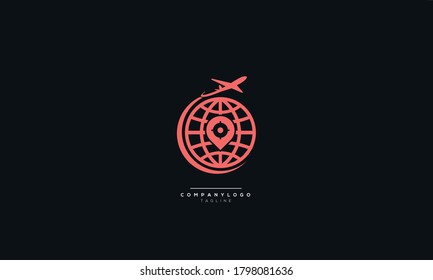 Air travel logo template. Travel logo. Pin icon. Location on map logo concept. Plane icon. Plane vector. Airplane logo. Airplane, Plane icon. Airplane vector