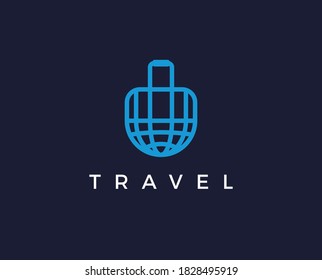 Air travel logo template. Travel logo. Pin logo. 
