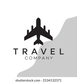 Air travel logo template. Travel logo.  river logo concept.  Plane vector. Landscape logo. Airplane icon. Airplane vector