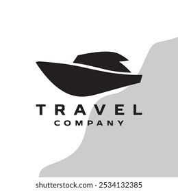 Air travel logo template. Travel logo.  river logo concept.  Plane vector. Landscape logo. Airplane icon. Airplane vector