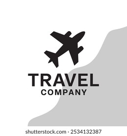 Air travel logo template. Travel logo.  river logo concept.  Plane vector. Landscape logo. Airplane icon. Airplane vector