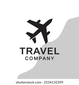 Air travel logo template. Travel logo.  river logo concept.  Plane vector. Landscape logo. Airplane icon. Airplane vector