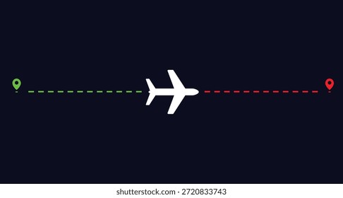 Vector de ilustración de ruta de viaje aéreo.