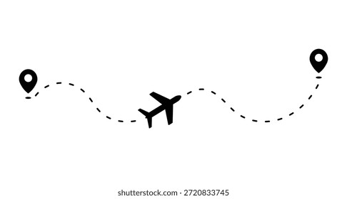 Vector de ilustración de ruta de viaje aéreo.
