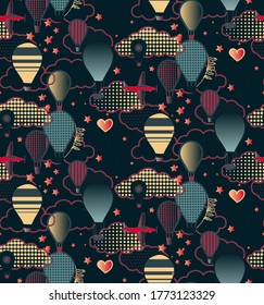 Air travel pattern seamless design. Decoration textile and paper series