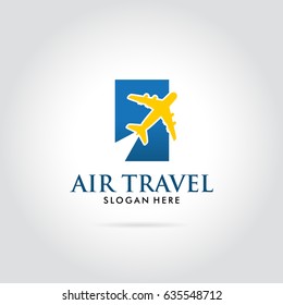Air Travel with Plane Icon vector illustration