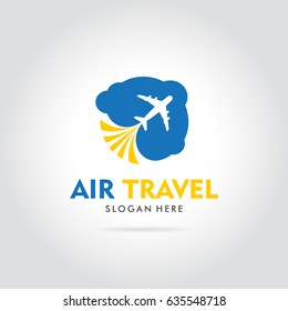 Air Travel with Plane Icon vector illustration
