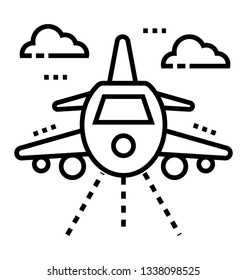 Air travel transport with aeroplane or airplane 