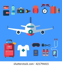 air travel vector flat design elements