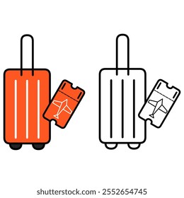 Air travel vector. plane tickets and suitcases. Vacation and travel concept. isolated vector image for tourism design