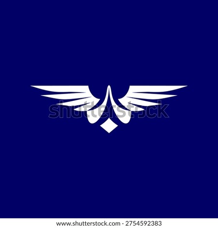 air travel wing element shape of a Jet airplane tail. transport, logistics symbol icon.