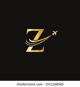 Air Travel Z Logo Design with Z letter. Letter Z Air travel logo design template. Modern Air Travel Logo Design with Z letter