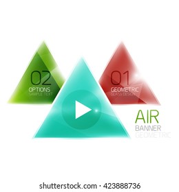 Air triangle abstract background. 3d geometric vector template