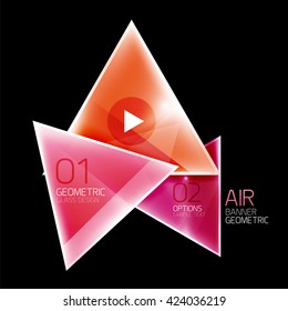 Fondo abstracto del triángulo de aire. 3.ª plantilla de vector geométrico
