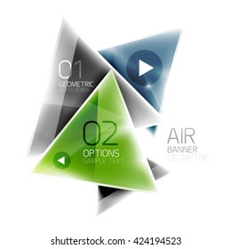 Air triangle abstract background. 3d geometric vector template