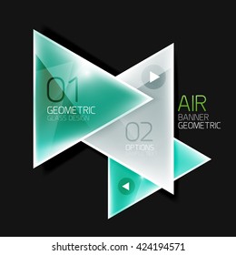 Air triangle abstract background. 3d geometric vector template
