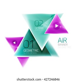 Air triangle abstract background. 3d geometric vector template