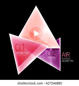 Air triangle abstract background. 3d geometric vector template