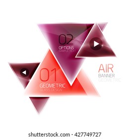 Air triangle abstract background. 3d geometric vector template