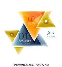 Air triangle abstract background. 3d geometric vector template