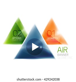 Air triangle abstract background. 3d geometric vector template