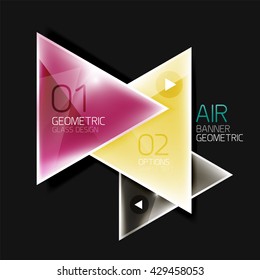 Air triangle abstract background. 3d geometric vector template