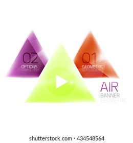 Air triangle abstract background. 3d geometric vector template