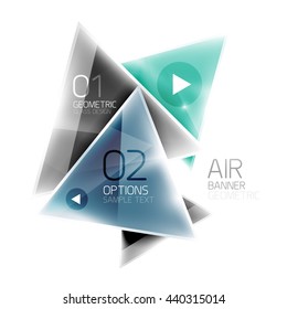 Air triangle abstract background. 3d geometric vector template