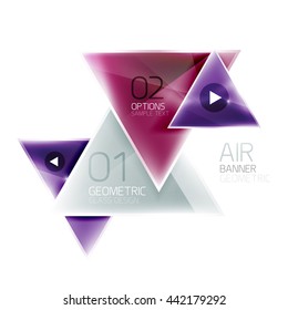 Air triangle abstract background. 3d geometric vector template