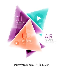 Air triangle abstract background. 3d geometric vector template