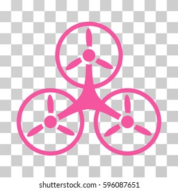 Air Tricopter icon. Vector illustration style is flat iconic symbol, pink color, transparent background. Designed for web and software interfaces.