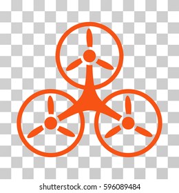 Air Tricopter icon. Vector illustration style is flat iconic symbol, orange color, transparent background. Designed for web and software interfaces.