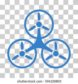 Air Tricopter icon. Vector illustration style is flat iconic symbol, cobalt color, transparent background. Designed for web and software interfaces.