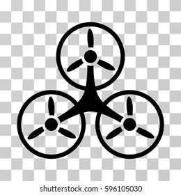 Air Tricopter icon. Vector illustration style is flat iconic symbol, black color, transparent background. Designed for web and software interfaces.