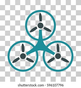 Air Tricopter icon. Vector illustration style is flat iconic bicolor symbol, soft blue colors, transparent background. Designed for web and software interfaces.
