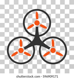 Air Tricopter icon. Vector illustration style is flat iconic bicolor symbol, orange and gray colors, transparent background. Designed for web and software interfaces.